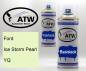 Preview: Ford, Ice Storm Pearl, YQ: 400ml Sprühdose + 400ml Klarlack - Set, von ATW Autoteile West.